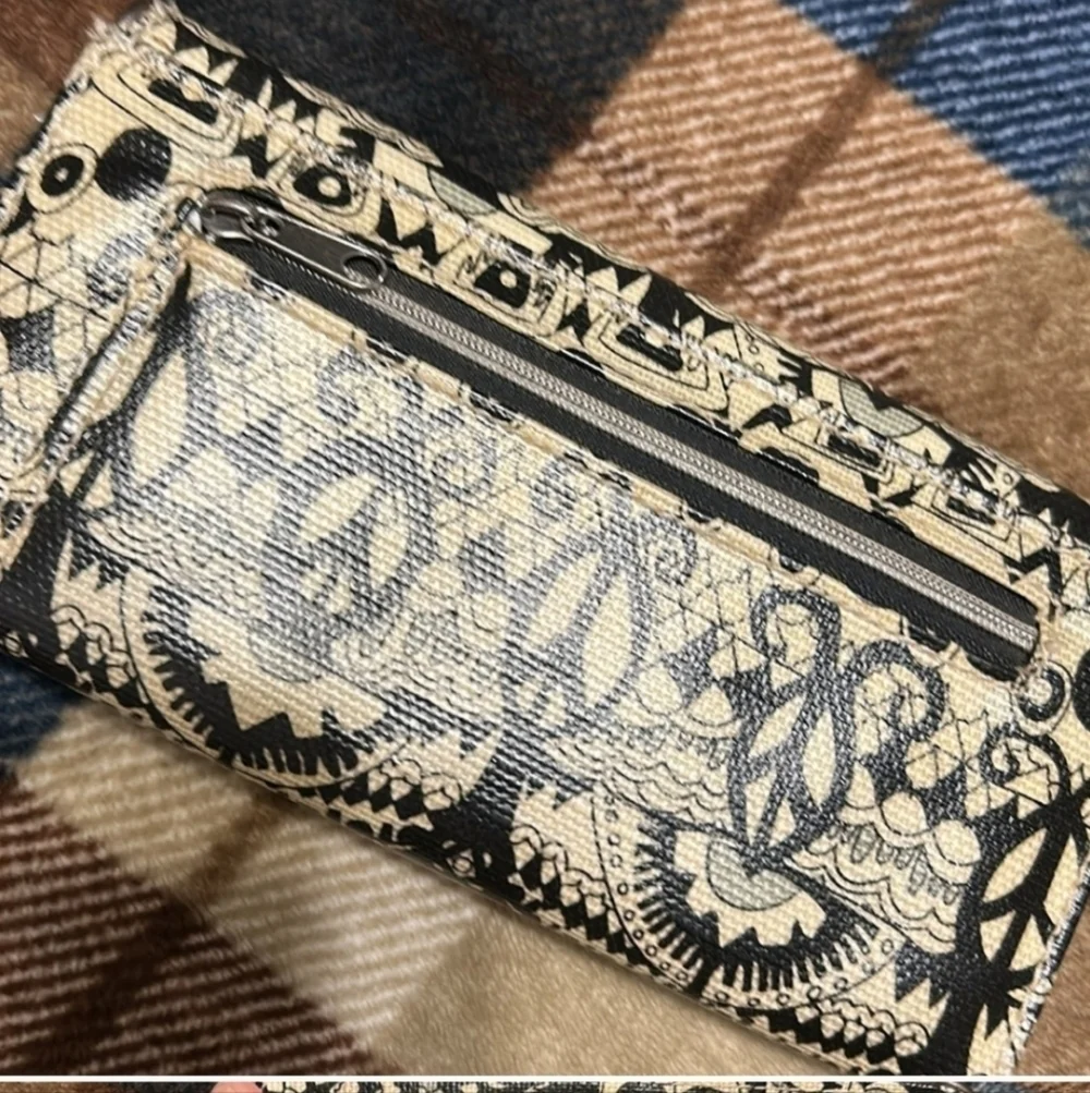 Sakroots Black and Beige Patterned Wallet